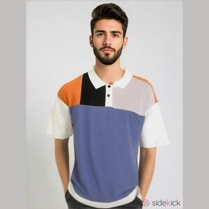 The Territory Ahead Men's Shirt ,short sleeves, XL color block ,100% cotton.